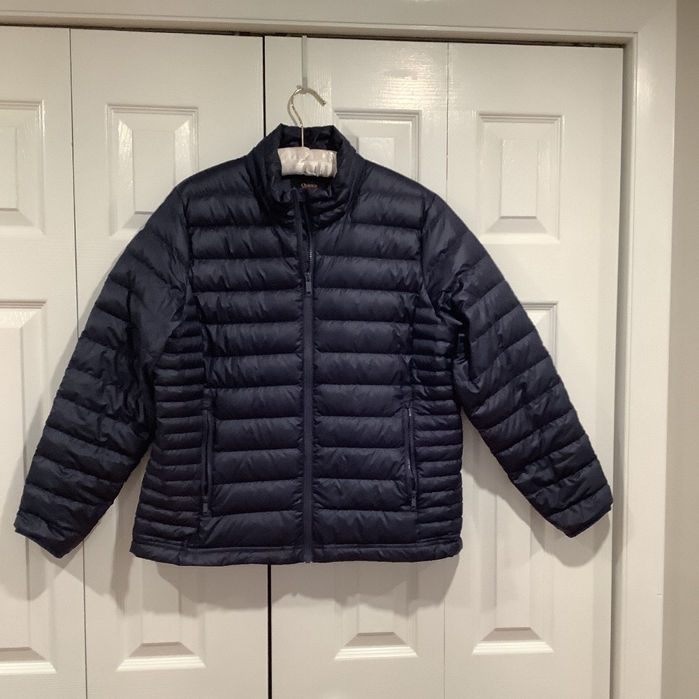 Quince Navy lightweight packable down jacket, L